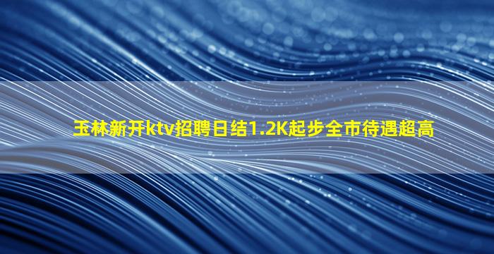 玉林新开ktv招聘日结1.2K起步全市待遇超高